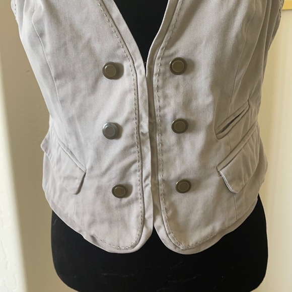 New York & Company 💯% Cotton Taupe Vest SZ 10 - Picture 3 of 14